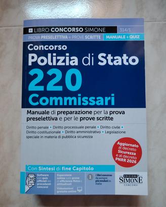 220 Commissari Polizia di Stato 2026,  compendio 