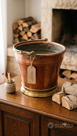 Secchio d'epoca in rame e ottone