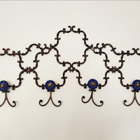 Appendiabiti vintage in ottone e pomelli ceramica
