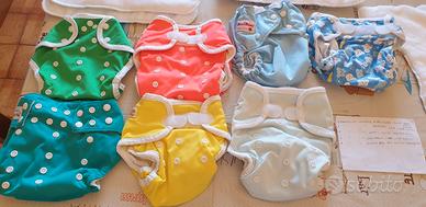7 Pannolini lavabili  con inserti e veline 