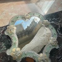 Specchio da tavolo in vetro di Murano