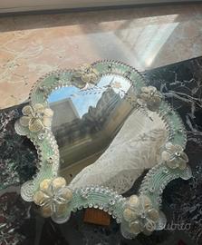 Specchio da tavolo in vetro di Murano
