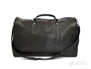 Borsone da Viaggio Vera Pelle Nero Bagaglio Aereo