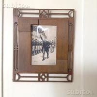 Cartolina rivista del duce libro e moschetto