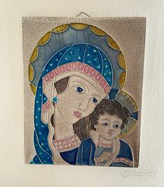 Madonna con bambino ceramica Vietri 