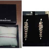 orecchini swarosvki + braccialetti blue spirit
