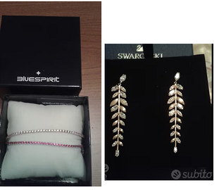 orecchini swarosvki + braccialetti blue spirit