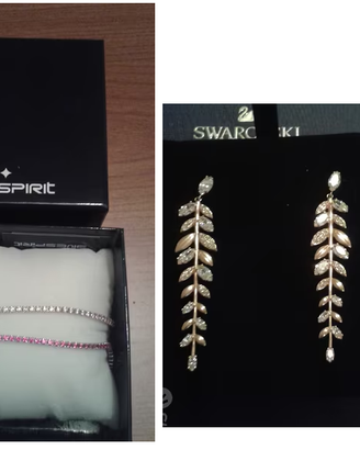 orecchini swarosvki + braccialetti blue spirit