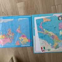 Puzzle cartine geografiche Italia e mondo