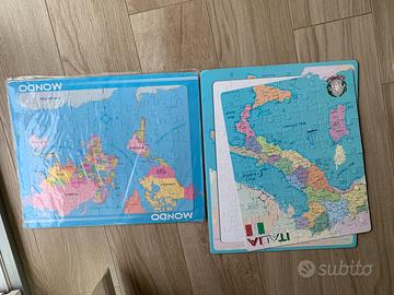 Puzzle cartine geografiche Italia e mondo