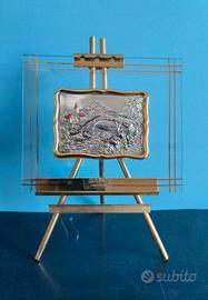 Mini Quadro placcato Ag, BOAN Anni 90 + Cavalletto