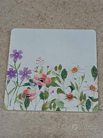 Set di 6 Sottobicchieri in Legno Fiori