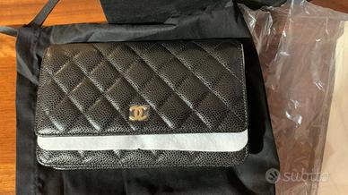 Borsa Tracolla Pochette Nera in Pelle Chanel