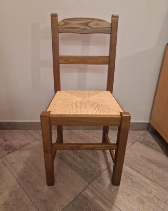 4 sedie legno massello in paglia