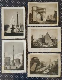 5 stampe d'arte antica ROMA archivio Carlo Erba