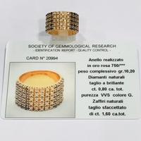 Anello oro rosa 18KT brillanti 0.60 (C)