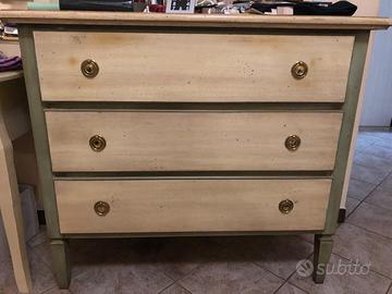 Set Comò e Comodino (n.1) in Legno Arte Povera Ver