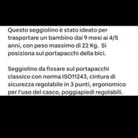 Seggiolino bicicletta bambino