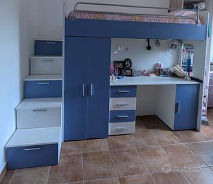 Cameretta soppalco con scrivania