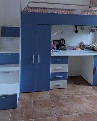 Cameretta soppalco con scrivania