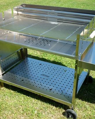 Barbecue a legna e carbonella inox 100Q - ilSimo