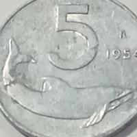 5 lire 1954 firma distante romagnoli