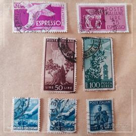 7 francobolli anni 40/50 italiani 
