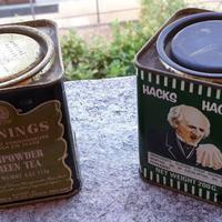 2 scatole di latta vintage "HACKS" e "TWININGS"