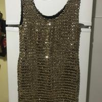 Vestito paillettes dorato