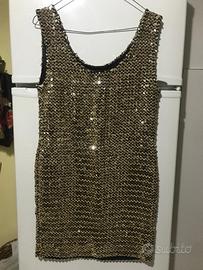Vestito paillettes dorato