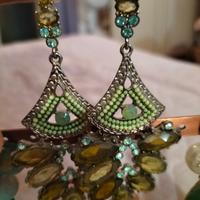 orecchini pendenti verdi cristallo