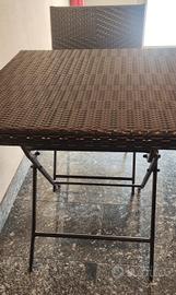 Set Tavolino e 2 Sedie Pieghevoli da Giardino 