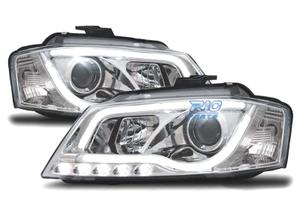 FARI AUDI A3 8P 08-12 LUCE DIURNA A TUBO FONDO CRO