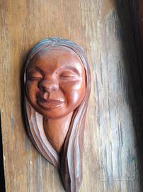 Scultura Vintage Legno Firmata J. Pinal Messico -