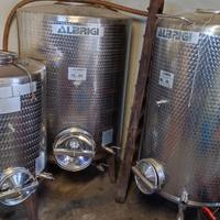Tre botti vasche acciaio inox Albrigi vino