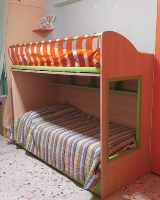 cameretta salva spazio: 3 letti, libreria, cabina