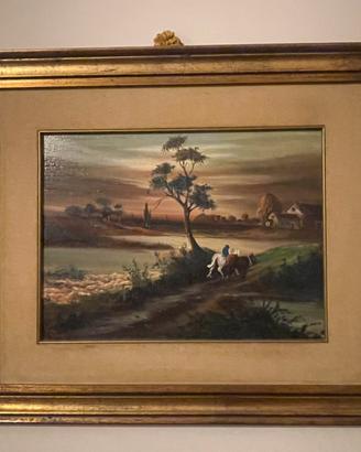 Quadro dipinto ad olio G.Giusti paesaggio