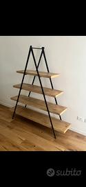 Libreria piramide in legno e metallo