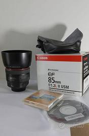 Canon Ef 85mm f/1.2L II USM più filtro