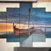 Quadro scomposto da parete - barca a vela