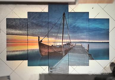 Quadro scomposto da parete - barca a vela