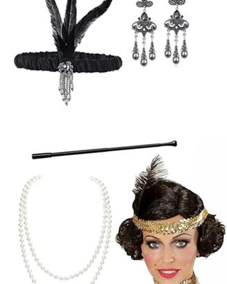 Accessori maschera anni 20 roaring twenties nuovi