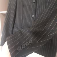 completo giacca e pantalone gessato nero