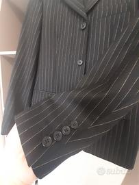 completo giacca e pantalone gessato nero