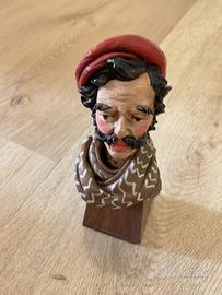 Mezzobusto di uomo siciliano in ceramica