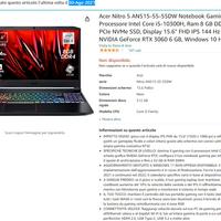 Acer Nitro 5, RTX3060, 16Gb RAM, 500+240 SSD, i5