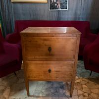 Comodino a due cassetti in Massello di ciliegio