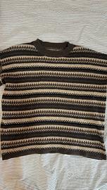 Maglione Marrone a Strisce Vintage
