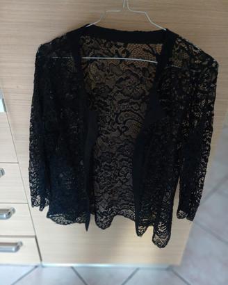 bolero di pizzo nero senza bottoni