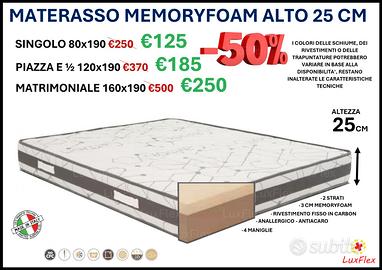 Materasso Memory Foam - Alto 25 cm